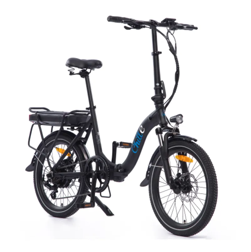 Chill-e Low Step Folding Electric Bike Black E-Bike-1